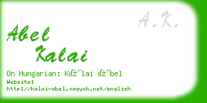 abel kalai business card